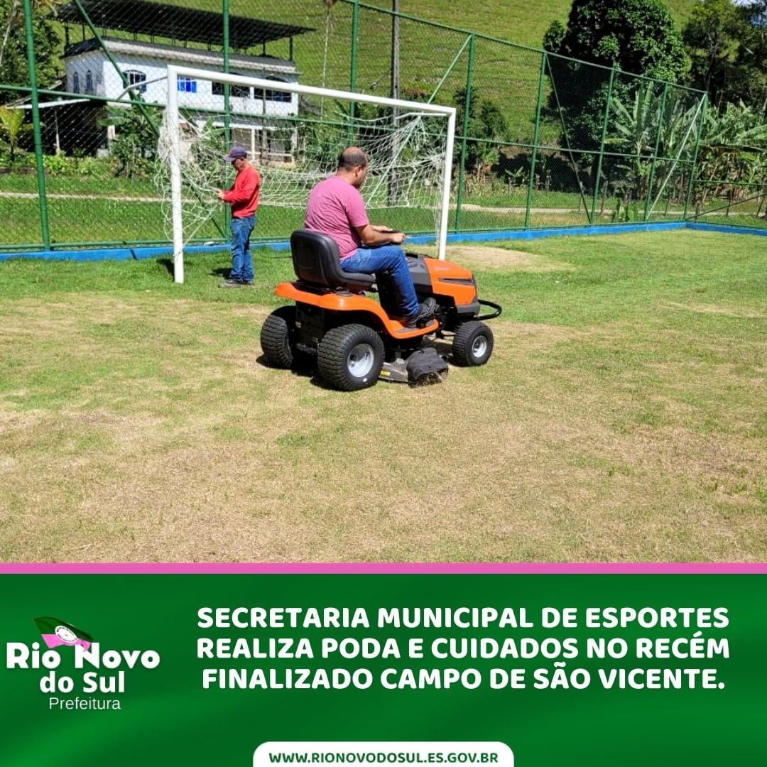 NOTÍCIA: Secretaria Municipal de Esportes realiza poda e cuidados no recém finalizado campo da Comunidade de São Vicente