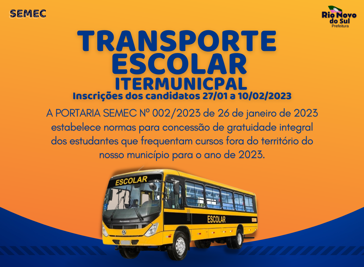 Imagem da notícia: Transporte Escolar Intermunicipal