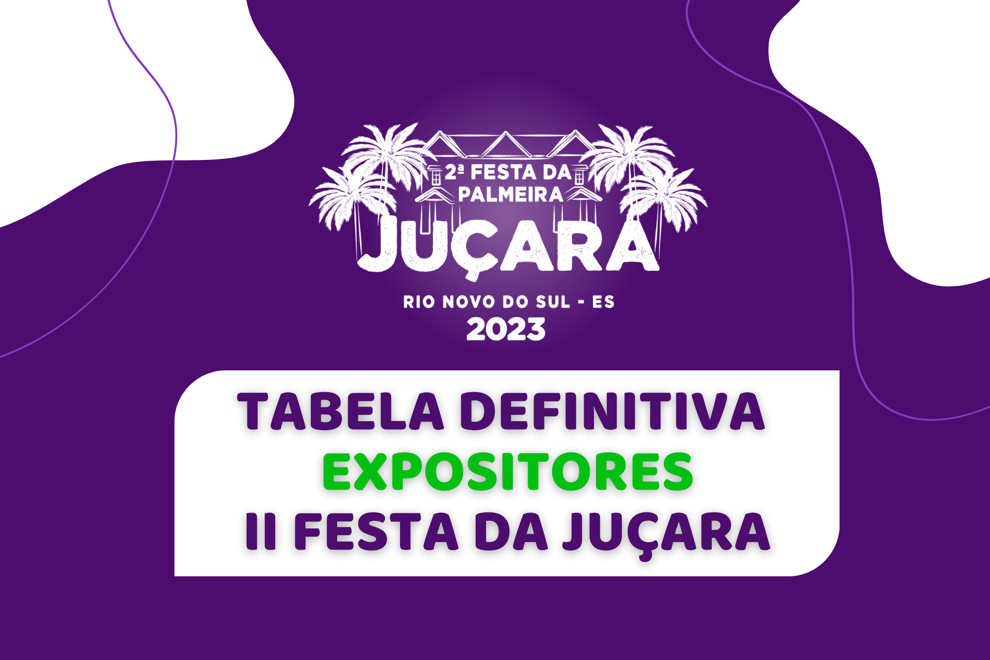 Imagem da notícia: TABELA  DIFINITIVA II FESTA DA JUÇARA