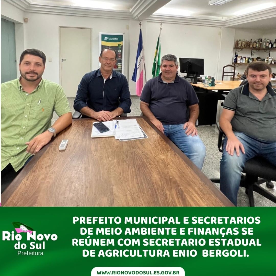 Prefeito Nei Castelari e Secretários se reúnem com Secretário Estadual de Agricultura