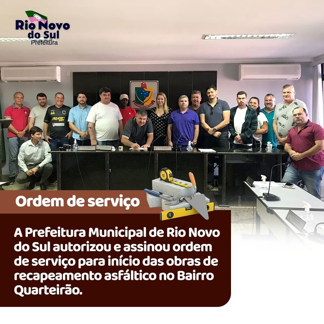 Prefeito assina ordem de serviço para recapeamento asfáltico no bairro Quarteirão