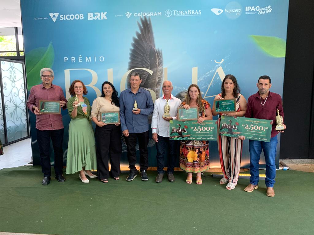 Rio Novo do Sul se destaca com 4 ganhadores do prêmio Biguá de sustentabilidade, da TV Gazeta Sul
