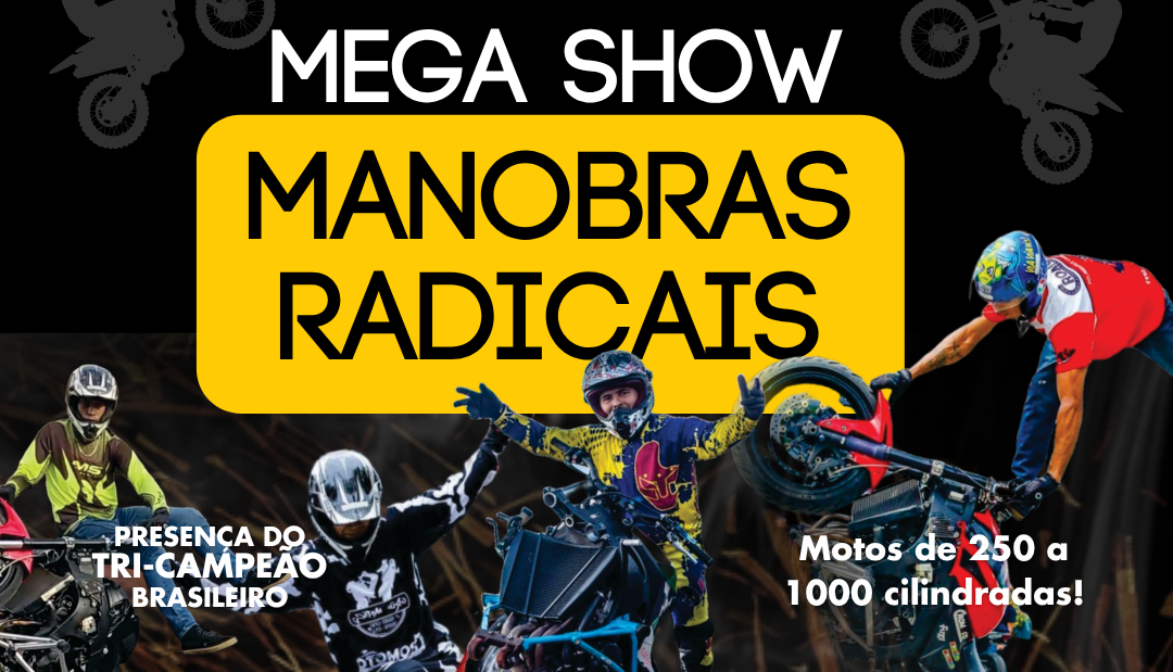 Imagem da notícia: Rio Novo do Sul recebe mega show radical de manobras de motos de 250 a 1000 neste domingo (29)